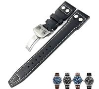 QSYJCCXD Cinturino in pelle per orologio da uomo, 20 mm, 21 mm, 22 mm, nero, blu, marrone, per IWC PILOT Mark PORTUGIESER PORTOFINO per bracciale da uomo, 21mm, A