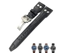 QSYJCCXD Cinturino in pelle per orologio da uomo, 20 mm, 21 mm, 22 mm, nero, blu, marrone, per IWC PILOT Mark PORTUGIESER PORTOFINO per bracciale da uomo, 21mm, A