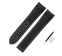QSYJCCXD Cinturino in Silicone Nylon Ad Alta Densità Per Omega Watch Band 20mm 21mm 22mm Cinturino In Gomma Fibbia Pieghevole Fine Curva Orologi Da Polso Cintura, 22mm
