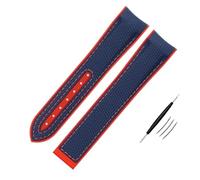 QSYJCCXD Cinturino in Silicone Nylon Ad Alta Densità Per Omega Watch Band 20mm 21mm 22mm Cinturino In Gomma Fibbia Pieghevole Fine Curva Orologi Da Polso Cintura, 20mm