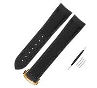 QSYJCCXD Cinturino in Silicone Nylon Ad Alta Densità Per Omega Watch Band 20mm 21mm 22mm Cinturino In Gomma Fibbia Pieghevole Fine Curva Orologi Da Polso Cintura, 19mm