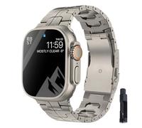 QSYJCCXD Cinturino in titanio per banda ultra 49mm 45mm 41mm 38 42mm da 44 mm con cinghia metallica correaserie 8 7 6 SE 5 4 3 Braccialette di braccialetti