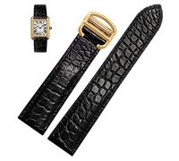 QSYJCCXD Crocodile in pelle cinghia di orologio ， per la fascia d'oro 20 mm ， canotta in pelle chiave di orologio calibo da donna 20mm