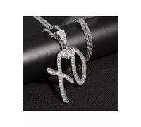 QSYJCCXD Delicata XO Cubic Zirconia intarsiata in Ferro Necklace Collana Scintillante Party Default
