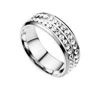 QSYJCCXD Donne anelli Fashion a doppio diamante anelli di dito del matrimonio Promessa vintage boho impilamento di anelli di gioielli