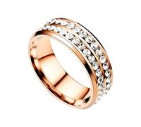 QSYJCCXD Donne anelli Fashion a doppio diamante su anelli di. Impegno per matrimoni Promessa vintage boho impilamento di anelli di gioielli
