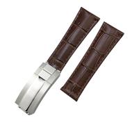 QSYJCCXD End End Genuine in pelle di cuoio per il sottomariner Daytona GMT Master Yacht 20mm Watch Strap Green Blue Black Band 17,5-18,5 cm polso