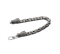 QSYJCCXD Exquisito Braccialetti di draghi Silver 925 uomini retrò a sei caratteri mantra quadrati a 8 forme ganci per la festa di compleanno regalo di amicizia