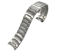 QSYJCCXD Fascia d'oro in acciaio inossidabile a solido curvo 21mm per Mido M021.431 per Mido 40mm Comandante Serie Silver Silver Men Cint