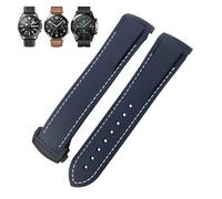 QSYJCCXD Fascia d'oro in gomma 22 mm 20 mm cinghia silicone all'estremità curva per omega x orologio seamaster speedmaster at150 de ville in tessuto cinghia