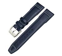 QSYJCCXD Genuina cabina di guardia in pelle per iwc mark xviii le petit principe pilota orologio 20mm 21mm 22mm cinghia di mucca (colore: argento bianco marrone, dimensione: 20mm)