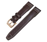 QSYJCCXD Genuina cabina di guardia in pelle per iwc mark xviii le petit principe pilota orologio 20mm 21mm 22mm cinghia di mucca (colore: argento bianco marrone, dimensione: 20mm)