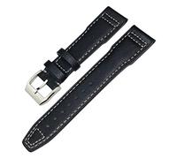 QSYJCCXD Genuina cabina di guardia in pelle per iwc mark xviii le petit principe pilota orologio 20mm 21mm 22mm cinghia di mucca (colore: argento bianco marrone, dimensione: 20mm)