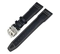 QSYJCCXD Genuina cabina di guardia in pelle per iwc mark xviii le petit principe pilota orologio 20mm 21mm 22mm cinghia di mucca (colore: argento bianco marrone, dimensione: 20mm)