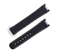 QSYJCCXD Guppa fluorro estremità curva per cinghia omega Seamaster 300 Aqua Terra AT150 8900 Sostituzione degli uomini del cinturino morbido
