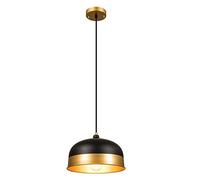 QSYJCCXD Lampadante a Ciondolo in Metallo a 1 Luce Matte Opaco Nero e Oro Fina lampadario Altezza Regolabile Accerpo di Illuminazione a Sospensione per la Sala da Pranzo dell'isola da Cucina bramare