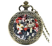 QSYJCCXD Mano lettere romane Scheletro Orologio tascabile meccanico con uomini CFOR DONNE