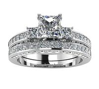 QSYJCCXD Matrimoni anelli europei e americani Coppia maschile e femminile Anelli con zirconi Anelli di nozze di San Valentino per la fidanzata occasione speciale