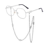 QSYJCCXD Metallo di Lusso con Occhiali da Sole poligoni Unici a Catena Classici Occhiali da Sole in Moda retrò Uv400