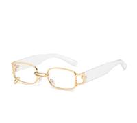 QSYJCCXD Moda popolare piccolo rettangolo donne occhiali da sole di lusso vintage punk uomini occhiali da sole sfumature UV400, Trasparente, Taglia unica