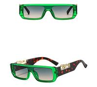 QSYJCCXD Moda Rettangolo Occhiali Da Sole Donne Uomini Gradienti Lens PC Frame Leopard Decorare Occhiali Da Sole UV400, C7, Taglia unica