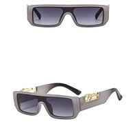 QSYJCCXD Moda Rettangolo Occhiali Da Sole Donne Uomini Gradienti Lens PC Frame Leopard Decorare Occhiali Da Sole UV400, C4, Taglia unica