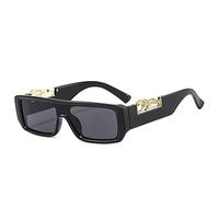 QSYJCCXD Moda Rettangolo Occhiali Da Sole Donne Uomini Gradienti Lens PC Frame Leopard Decorare Occhiali Da Sole UV400, C1, Taglia unica
