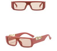 QSYJCCXD Moda Rettangolo Occhiali Da Sole Donne Uomini Gradienti Lens PC Frame Leopard Decorare Occhiali Da Sole UV400, C2, Taglia unica
