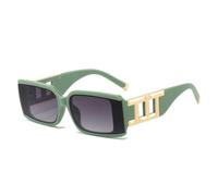 QSYJCCXD Moda Rettangolo Occhiali Da Sole Donne Uomini Leopard Style Decorazione D'epoca Gradienti Lente PC Frame UV400, C4, Taglia unica
