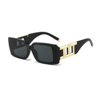 QSYJCCXD Moda Rettangolo Occhiali Da Sole Donne Uomini Leopard Style Decorazione D'epoca Gradienti Lente PC Frame UV400, C1, Taglia unica