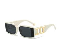 QSYJCCXD Moda Rettangolo Occhiali Da Sole Donne Uomini Leopard Style Decorazione D'epoca Gradienti Lente PC Frame UV400, C5, Taglia unica