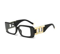 QSYJCCXD Moda Rettangolo Occhiali Da Sole Donne Uomini Leopard Style Decorazione D'epoca Gradienti Lente PC Frame UV400, C6, Taglia unica