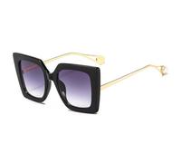 QSYJCCXD Moda Veneziana Pearl Overize Occhiali da sole Quadrati Retro Donne Occhiali Telaio, Nero grigio, Taglia unica