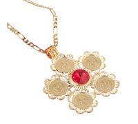QSYJCCXD Nuova 2025 Etiopia Red Blue Green Stone Cross Cipndery Necklace Women Men Gioielli Africa Croce Cross Eritrea Decorazione Decorazione Commemorativa con Voi Accessori Trendy Best for Gift