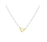 QSYJCCXD Nuova 2026 925 Sterling in Argento in Argento a Doppio Colore Triangle a Ciondolo a Ciondolo Lunghe Donne 2025 Lussuoso Regalo di Gioielli Casual Gioielli Accessori di Moda