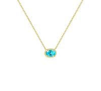 QSYJCCXD Nuovi 2026 Unisex STAPHLE STELL Donne 925 Sterling Silver Blue Round Zircon Long Chain Necklace Fine Fashion Gift Gioielli Accessori alla Moda Creative per Donne e Uomini