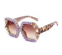 QSYJCCXD Nuovi occhiali da sole con diamanti 2025 per uomo donna strass SunglassesWomen, Viola chiaro, Taglia unica