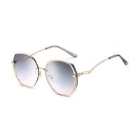 QSYJCCXD Nuovi occhiali da sole da donna senza montatura moda 2025 montatura in metallo occhiali da sole poligonali vintage UV400, 2, Taglia unica