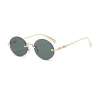QSYJCCXD Nuovi Occhiali da Sole Senza Cornice da Donna 2025 retrò Bicchieri di Metallo Rotondo in Metallo Maschile da Sole Protezione da Sole Sunnies