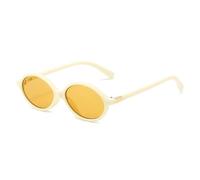 QSYJCCXD Nuovo 2025 di Modo Piccolo Ovale Occhiali Da Sole Delle Donne Tonalità UV400 Vintage Clear Ocean Lens Uomini Punk Tendenza Occhiali Da Sole, Beige e arancione., Taglia unica