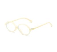 QSYJCCXD Nuovo 2025 di Modo Piccolo Ovale Occhiali Da Sole Delle Donne Tonalità UV400 Vintage Clear Ocean Lens Uomini Punk Tendenza Occhiali Da Sole, Beige Trasparente, Taglia unica