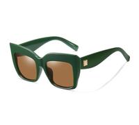 QSYJCCXD Nuovo 2025 Moda Oversize Quadrato Trend Occhiali Da Sole Donne di Lusso Retrò Occhiali Da Sole Shades UV400 Occhiali Da Sole Donne, Lenti marroni, Taglia unica