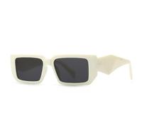 QSYJCCXD Nuovo 2025 Moda Rettangolo Occhiali Da Sole Donne Retro Shades UV400 Colorful Leopard Uomini Viola Rosa Occhiali Da Sole, Beige e grigio., Taglia unica
