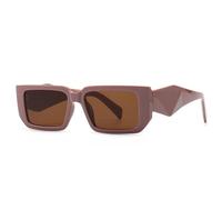 QSYJCCXD Nuovo 2025 Moda Rettangolo Occhiali Da Sole Donne Retro Shades UV400 Colorful Leopard Uomini Viola Rosa Occhiali Da Sole, Tè Viola, Taglia unica