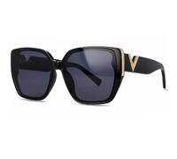 QSYJCCXD Nuovo 2025 Occhiali da sole a forma di V Donne Specchio Retro Occhiali da Sole per le Signore Vintage Shades Femminile Nero Occhiali da Sole, C1 Nero Grigio, Taglia unica