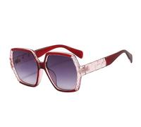 QSYJCCXD Nuovo 2025 Oversize Donne Occhiali Da Sole Retro Gradiente Sfumature UV400 Gambe Larghe Occhiali Da Sole Uomini Occhiali Da Sole, Rosso e grigio., Taglia unica