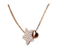 QSYJCCXD Nuovo 2026 arrivare Unisex Reale 925 Collana in Argento Sterling Sweet Star Heart Ciondolo 18k per Le Donne dichiarazioni di Nozze di Gioielli Decorazioni raffinate Gioielli di Lusso con Voi