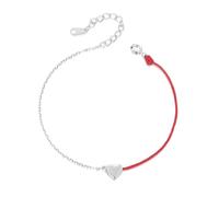 QSYJCCXD Nuovo braccialetto per il cuore della moda in argento sterling 2025, braccialetto di collegamenti a corda rossa in oro bianco placcato in oro bianco.