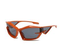 QSYJCCXD Occhiali da sole a forma speciale per gli uomini occhiali da sole per guida irregolare occhiali da sole da donna hip hop, Grigio arancione., Taglia unica