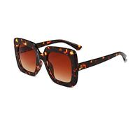 QSYJCCXD Occhiali da sole da donna con montatura arcobaleno occhiali da sole grandi occhiali da sole vintage oversize neri UV, Tè leopardato, Taglia unica